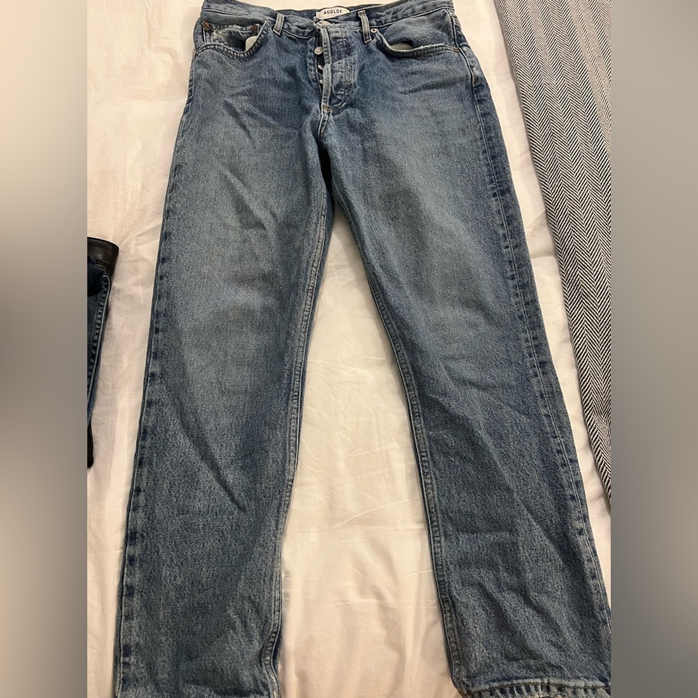 Agolde Riley High Rise Straight Crop Jeans